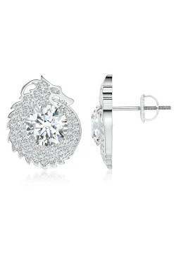 Natori Earrings|Dragon-Dragon Lab-Grown 14K Gold Round Diamond Earrings