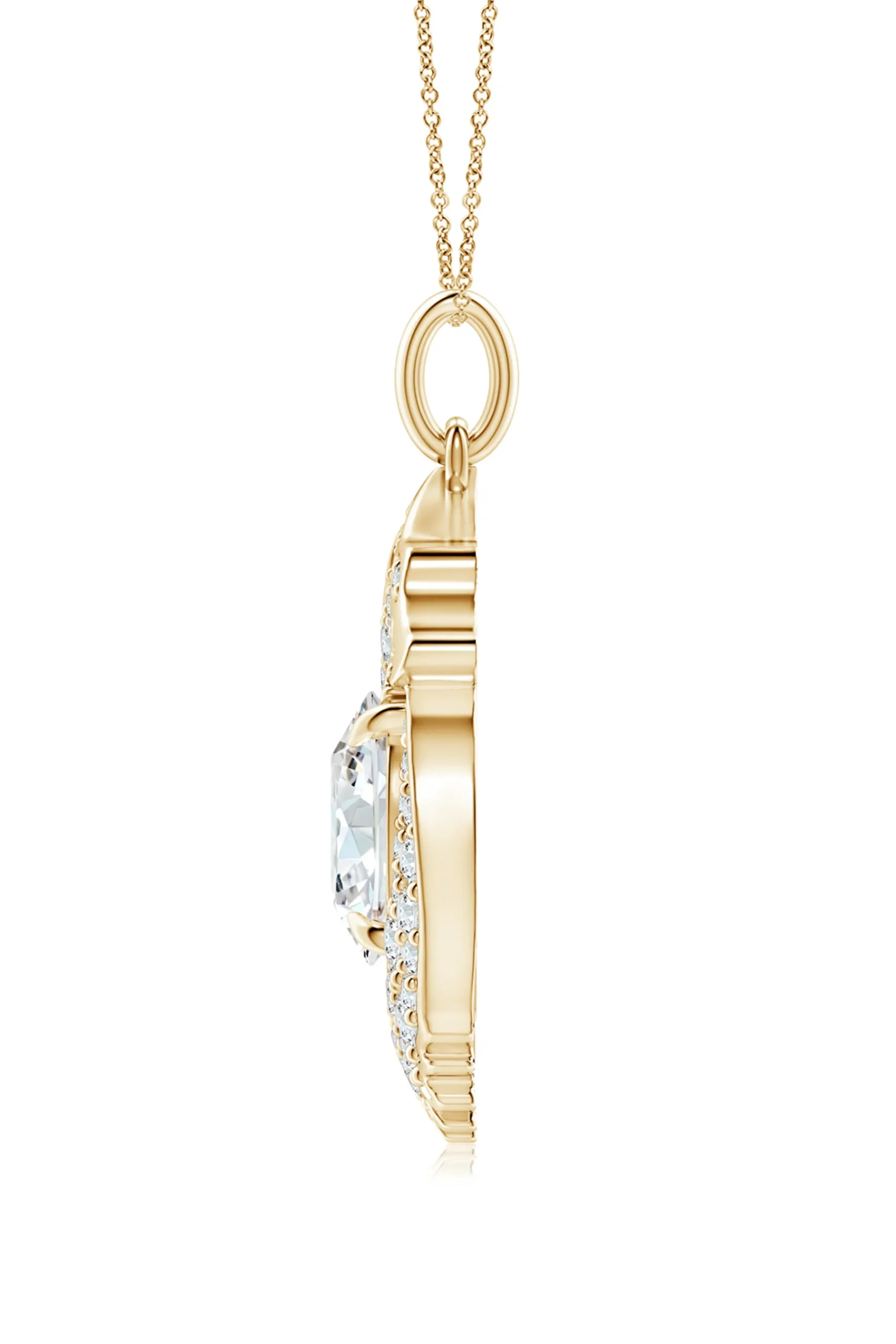 Natori Necklaces|Dragon-Dragon Lab-Grown 14K Gold Round Diamond Pendant Necklace