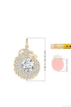 Natori Necklaces|Dragon-Dragon Lab-Grown 14K Gold Round Diamond Pendant Necklace