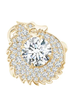 Natori Rings|Dragon-Dragon Lab-Grown 14K Gold Round Diamond Ring