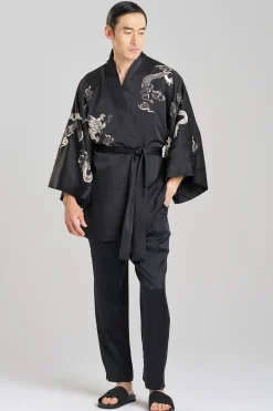 Natori Robes & Kimonos|Unisex-Dragon Luxe Charmeuse Embroidered Unisex Kimono