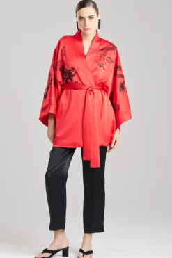 Natori Robes & Kimonos|Unisex-Dragon Luxe Charmeuse Embroidered Unisex Kimono