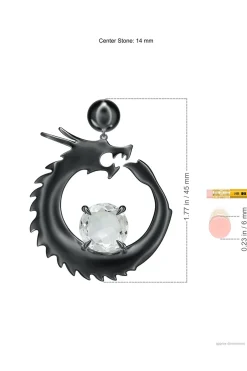 Natori Earrings|Dragon-Dragon And White Topaz Dangler Earrings
