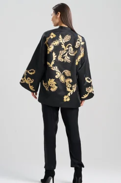 Natori Jackets & Outerwear-Duchess Satin Embroidered Coat