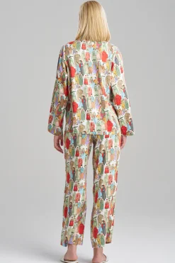 Natori Pajama Tops-Dynasty Button Front Top