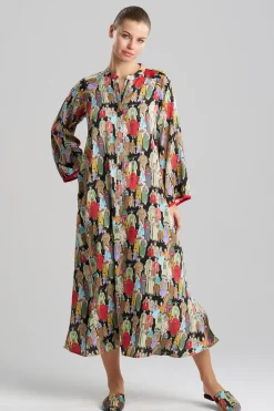 Natori Caftans|Caftan Dresses-Dynasty Mandarin Zip Caftan
