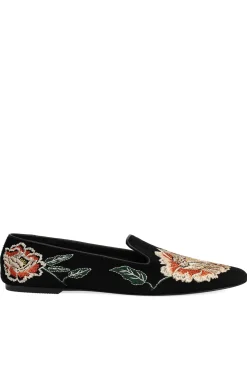 Natori Loafers-Edda Suede Embroidered Loafer