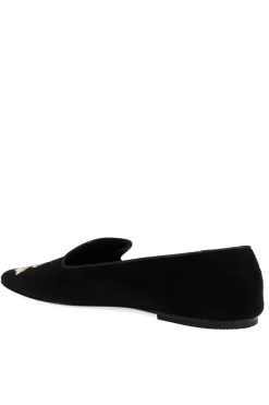 Natori Loafers-Edda Suede Embroidered Loafer