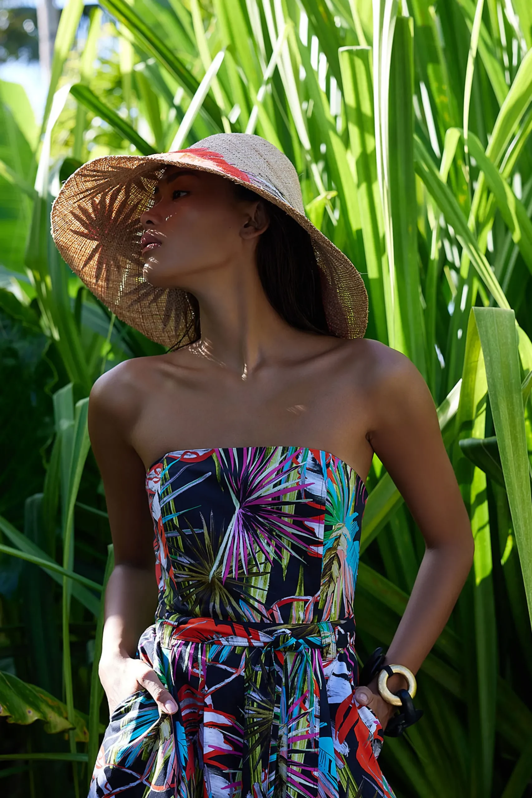 Natori Jumpsuits-El Nido Cotton Poplin Belted Romper