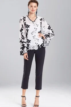 Natori Tops, Shirts & Tunics-Embroidered Long Sleeve Top