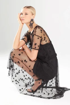 Natori Pants, Skirts & Shorts-Embroidered Mesh Skirt