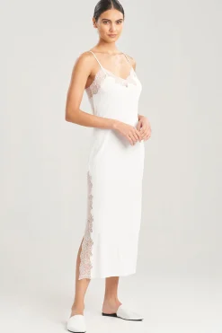 Natori Gowns-Enchant Lace Slit Gown