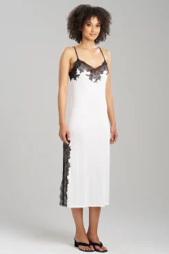 Natori Gowns-Enchant Lace Slit Gown
