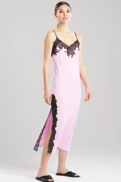 Natori Gowns-Enchant Lace Slit Gown