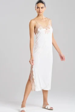 Natori Gowns-Enchant Lace Slit Gown