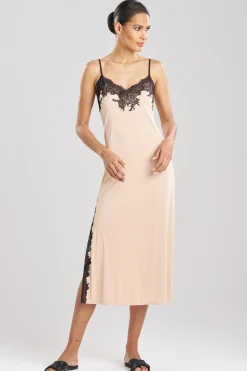Natori Gowns-Enchant Lace Slit Gown
