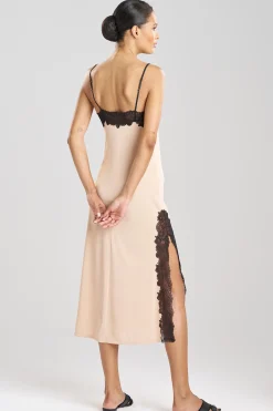 Natori Gowns-Enchant Lace Slit Gown