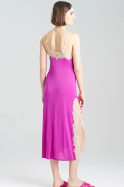 Natori Gowns-Enchant Lace Slit Gown