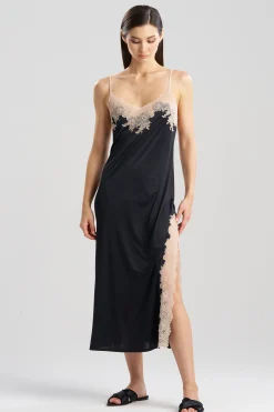Natori Gowns-Enchant Lace Slit Gown