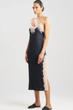 Natori Gowns-Enchant Lace Slit Gown
