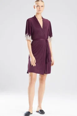 Natori Plus Sizes|Robes & Kimonos-Enchant Wrap With Lace
