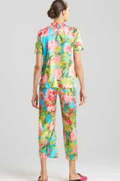 Natori Plus Sizes|Pajama Sets-Enchanted Peony Satin PJ