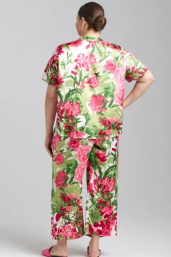 Natori Plus Sizes|Pajama Sets-Enchanted Peony Satin PJ