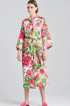 Natori Plus Sizes|Robes & Kimonos-Enchanted Peony Satin Robe