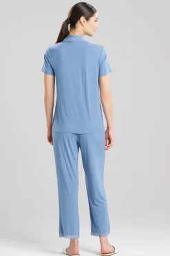 Natori Pajama Sets-Feathers Essentials Lenzing™ Ecovero™ Viscose Lace Applique Trim PJ