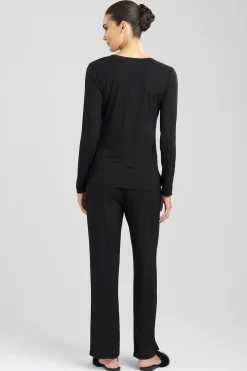 Natori Plus Sizes|Pajama Sets-Feathers Essentials Lenzing™ Ecovero™ Viscose Lace Applique PJ
