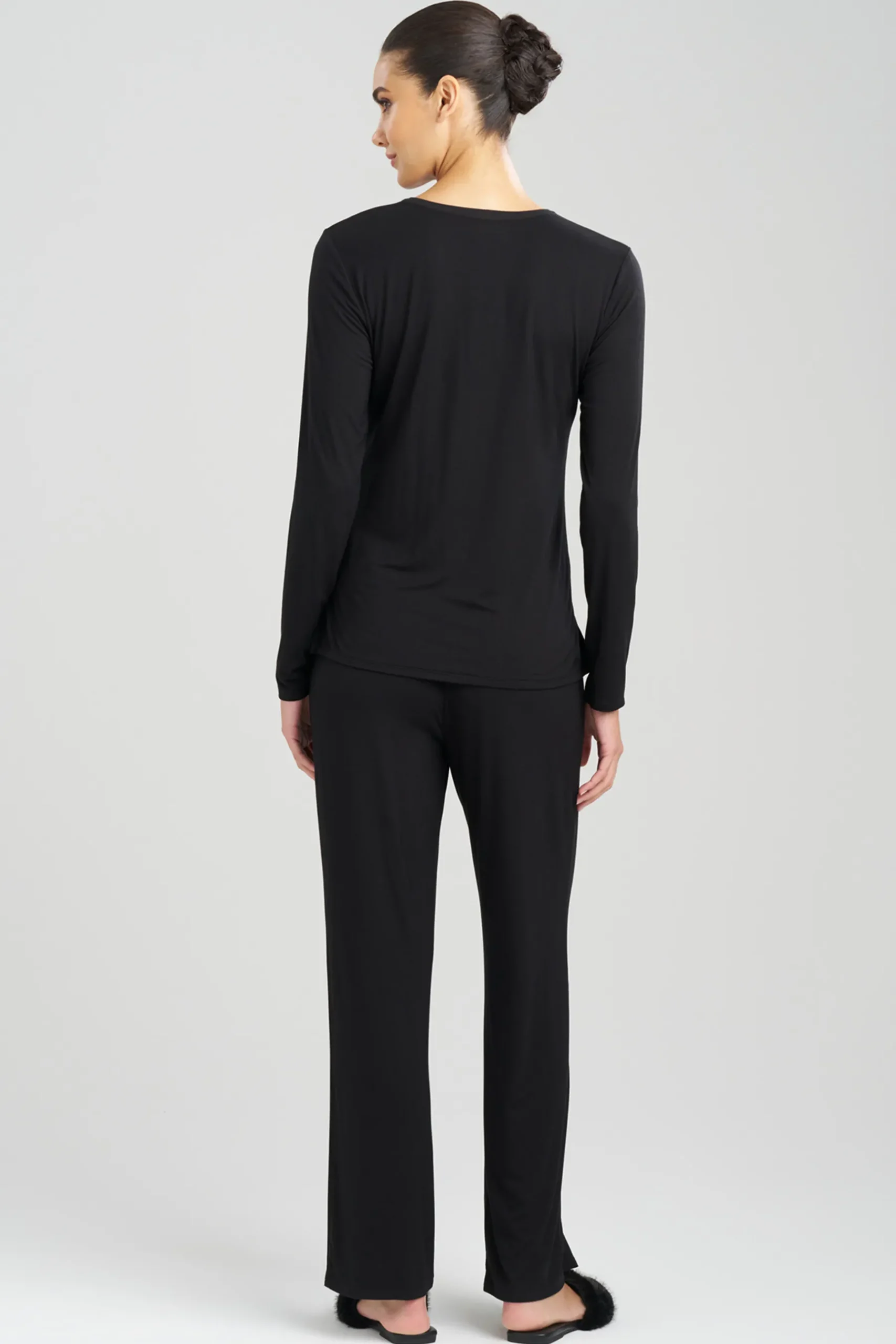 Natori Plus Sizes|Pajama Sets-Feathers Essentials Lenzing™ Ecovero™ Viscose Lace Applique PJ