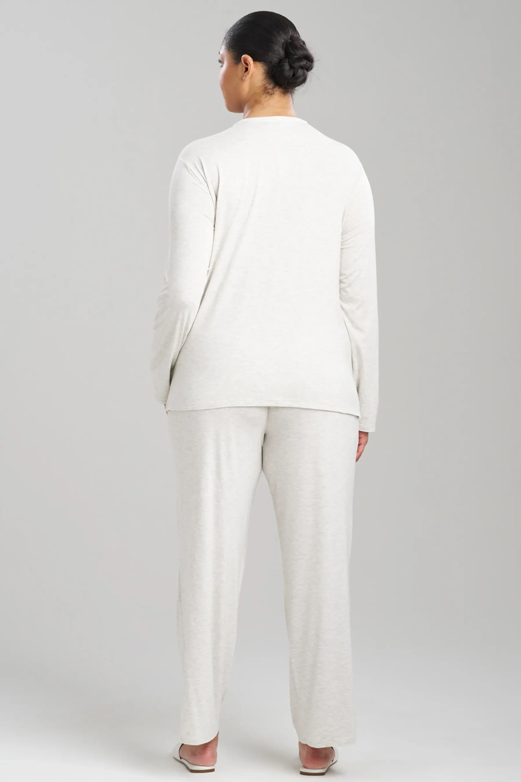 Natori Plus Sizes|Pajama Sets-Feathers Essentials Lenzing™ Ecovero™ Viscose Lace Applique PJ