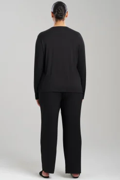 Natori Plus Sizes|Pajama Sets-Feathers Essentials Lenzing™ Ecovero™ Viscose Lace Applique PJ