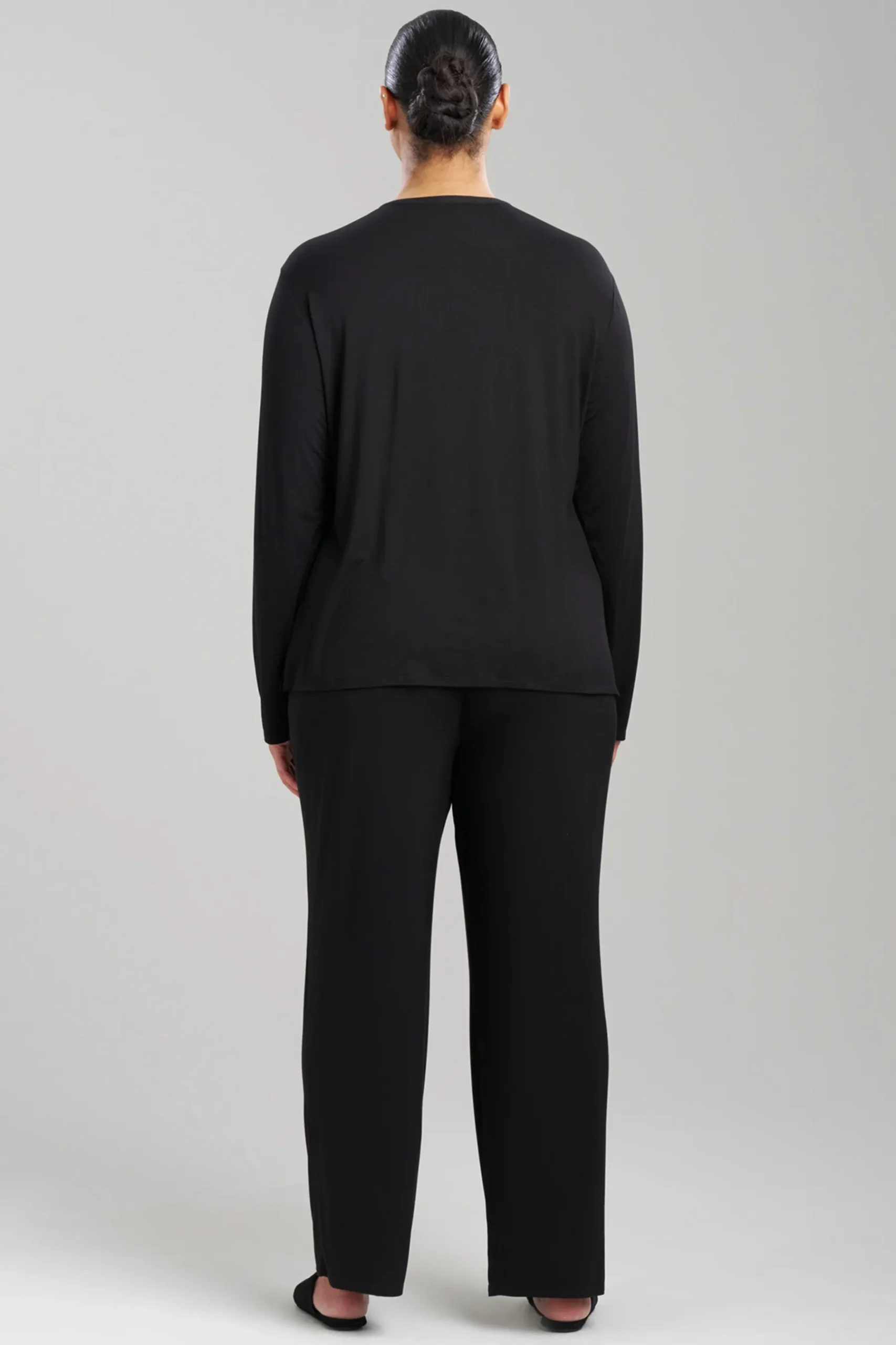 Natori Plus Sizes|Pajama Sets-Feathers Essentials Lenzing™ Ecovero™ Viscose Lace Applique PJ