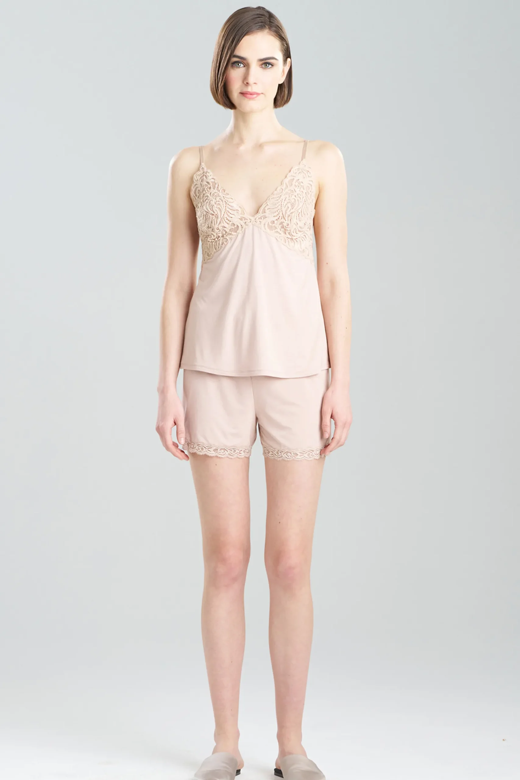 Natori Pajama Sets-Feathers Essentials Lenzing™ Ecovero™ Viscose Lace Applique Cami PJ