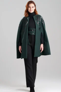 Natori Jackets & Outerwear-Felt Embroidered Cape
