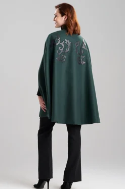 Natori Jackets & Outerwear-Felt Embroidered Cape