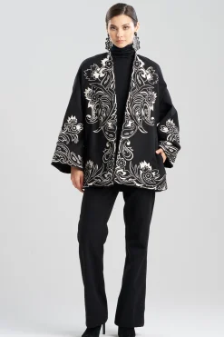 Natori Jackets & Outerwear-Felt Embroidered Coat