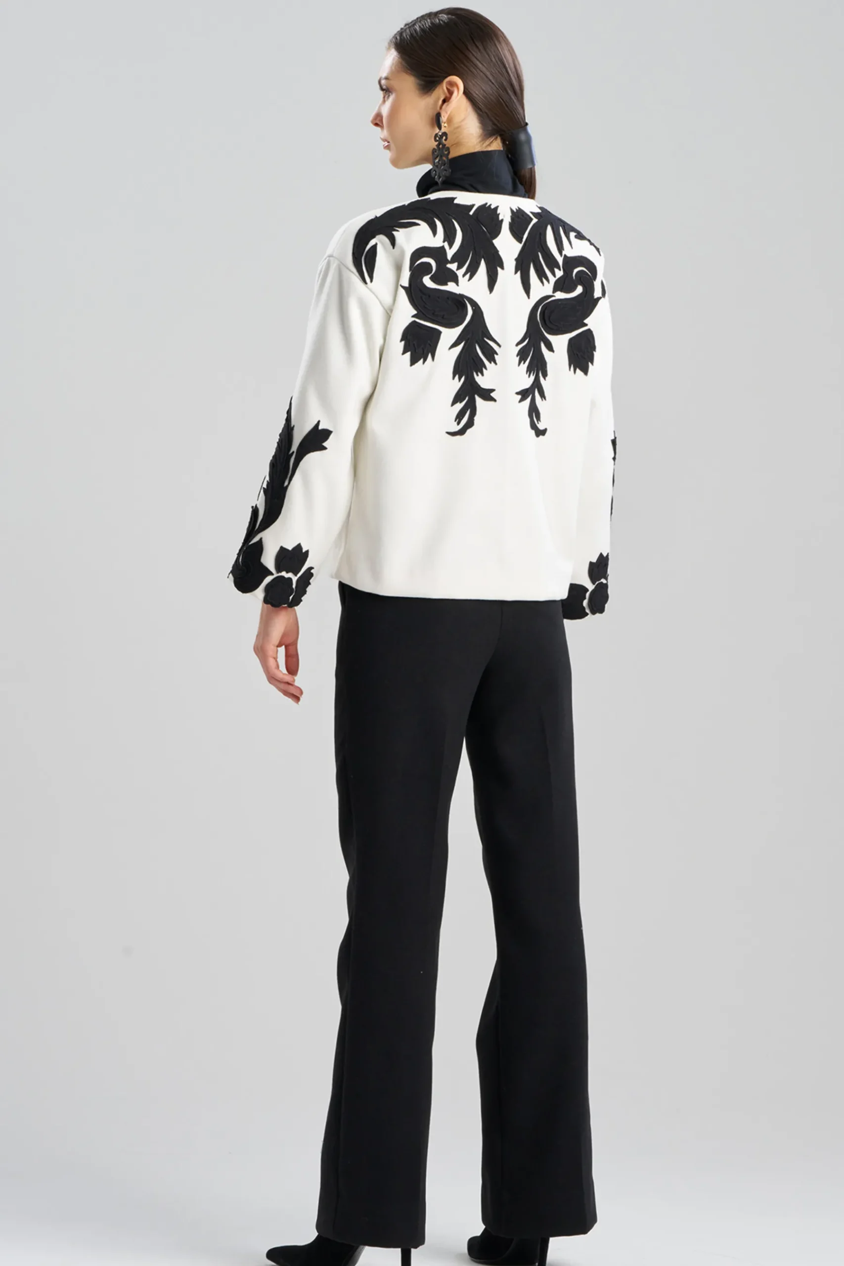 Natori Jackets & Outerwear-Felt Embroidered Crop Jacket