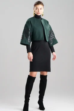 Natori Jackets & Outerwear-Felt Embroidered Cropped Jacket
