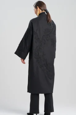 Natori Jackets & Outerwear-Felt Embroidered Long Coat