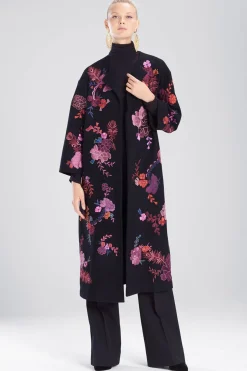 Natori Jackets & Outerwear-Felt Wool Embroidered Jacket