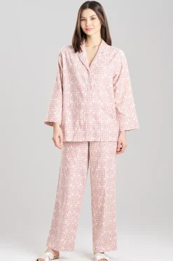 Natori Pajama Sets-Flannel Infinity Notch PJ