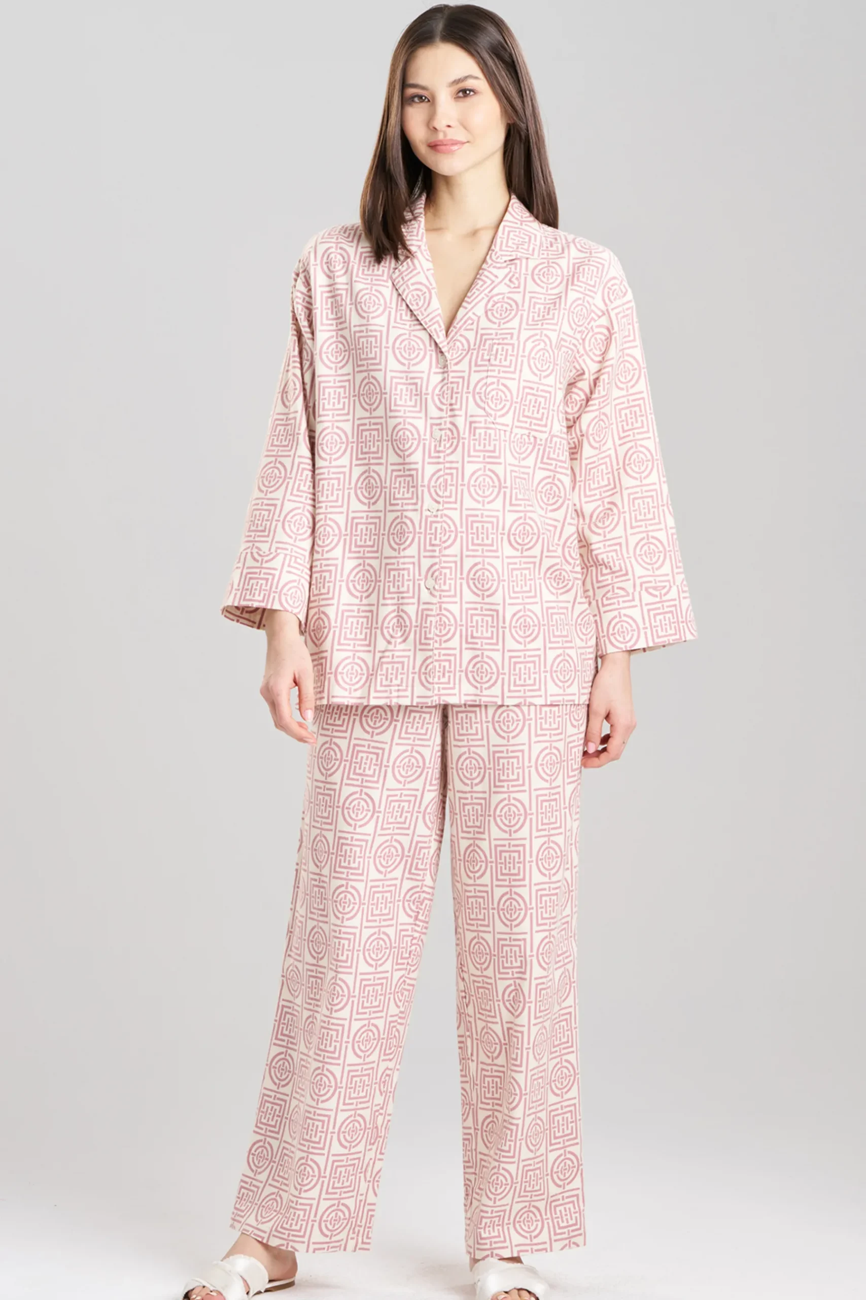 Natori Pajama Sets-Flannel Infinity Notch PJ