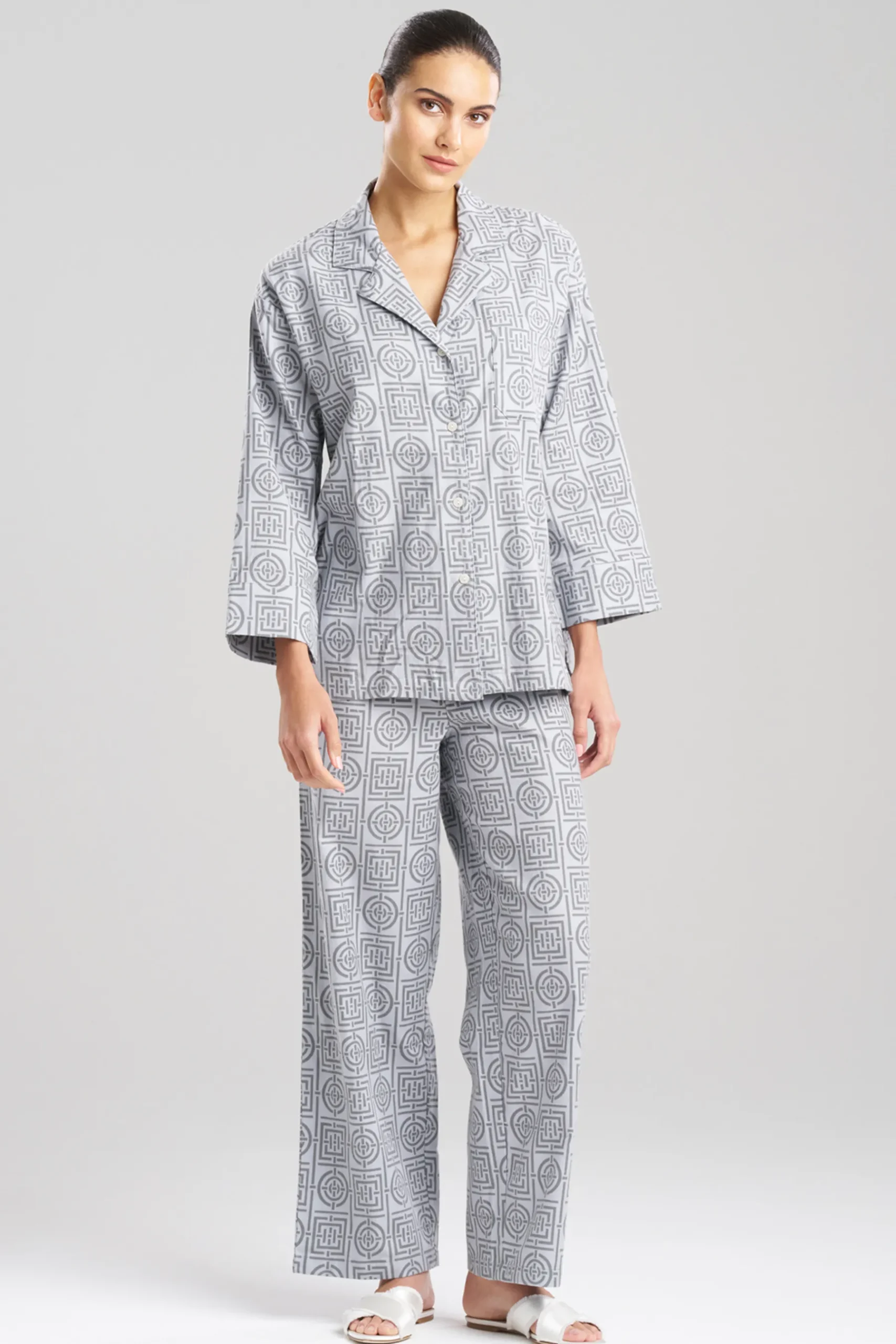 Natori Pajama Sets-Flannel Infinity Notch PJ