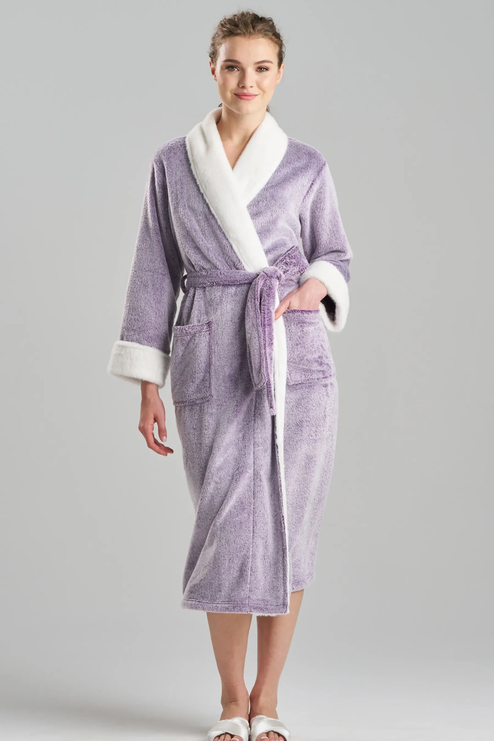 Natori Robes & Kimonos-Frosted Cashmere Fleece Robe