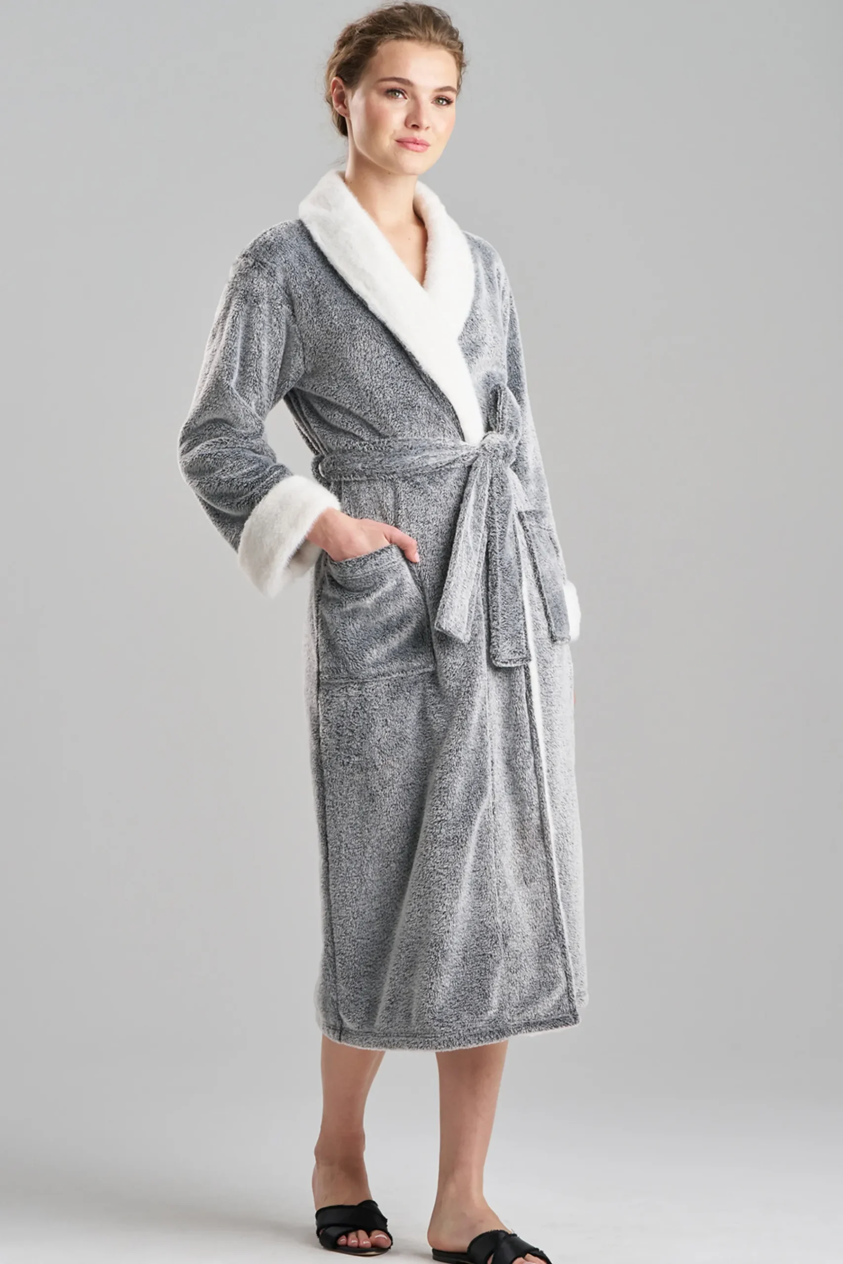 Natori Robes & Kimonos-Frosted Cashmere Fleece Robe