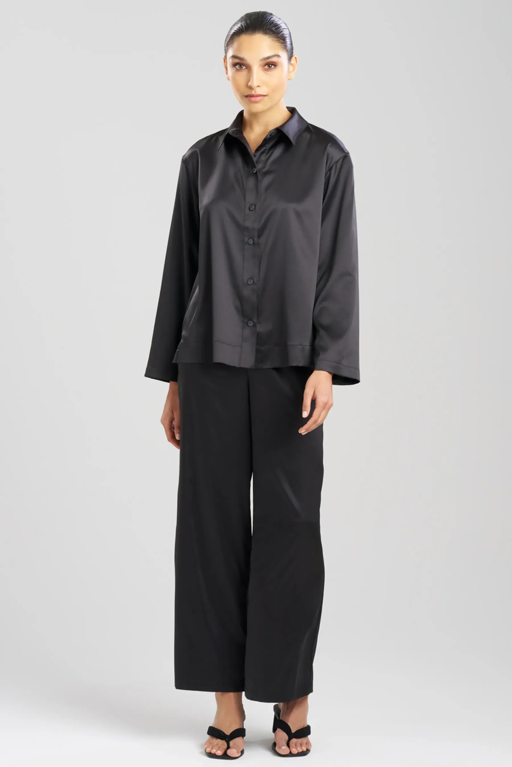 Natori Pajama Tops-Glamour Button Down Top