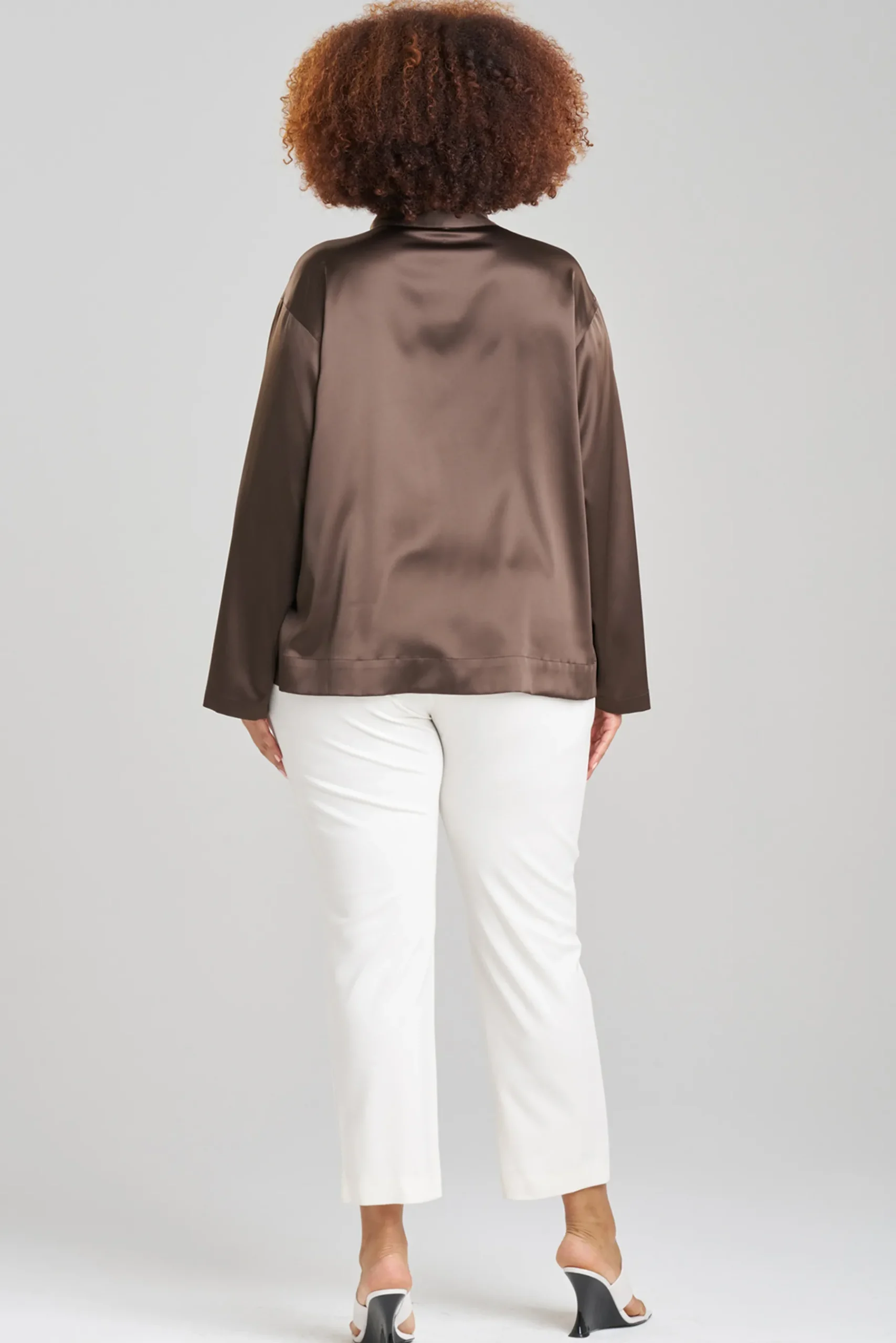 Natori Pajama Tops-Glamour Button Down Top