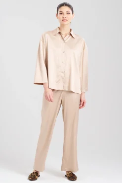 Natori Pajama Tops-Glamour Button Down Top